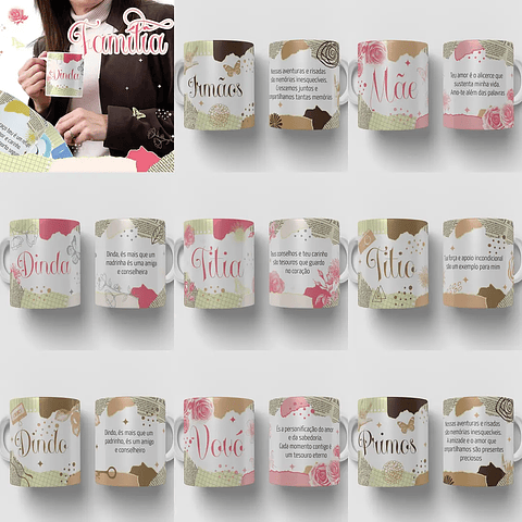 Arquivo Mini Pack Canecas Família - Originale