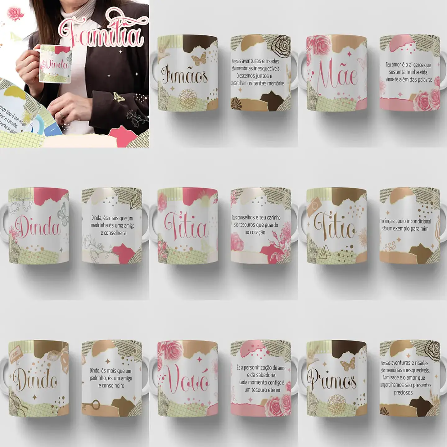 Arquivo Mini Pack Canecas Família - Originale 1