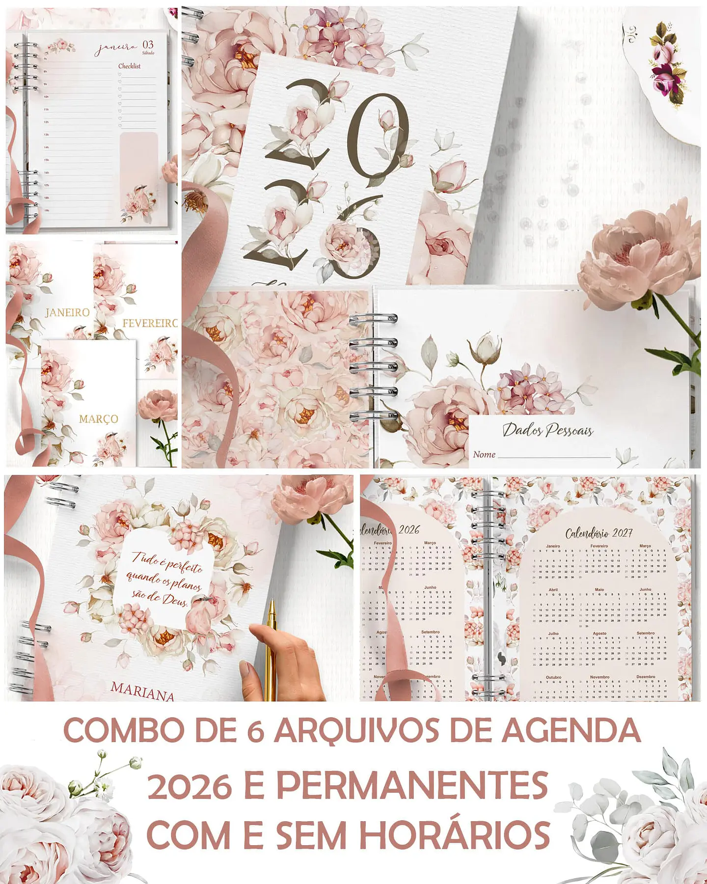 Combo Agendas 2026 e Perm Floral Refúgio - Bicho Papel 1
