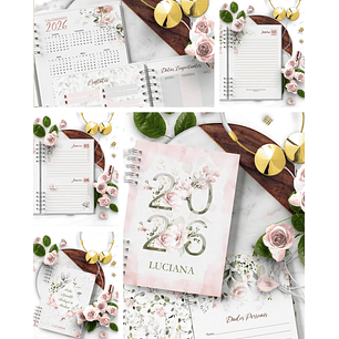 Arquivo Combo Agendas 2026 e Per Floral Rosa - Bicho papel