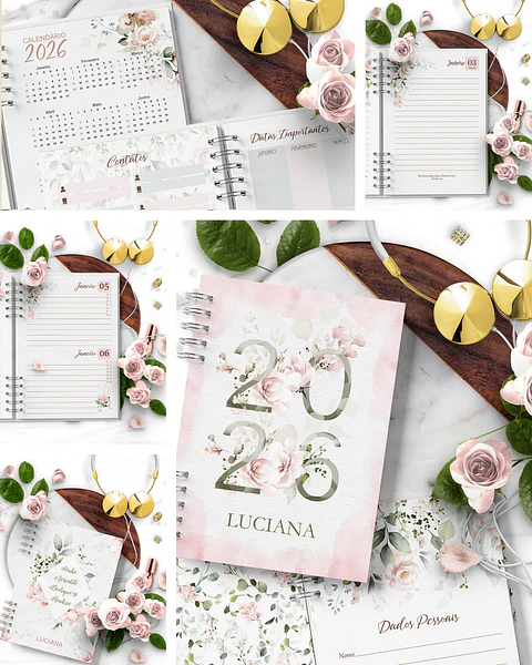 Arquivo Combo Agendas 2026 e Per Floral Rosa - Bicho papel
