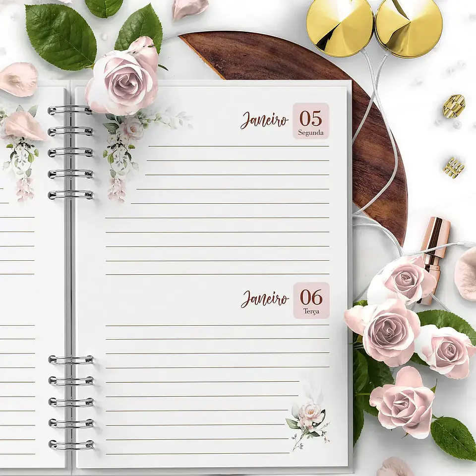 Arquivo Combo Agendas 2026 e Per Floral Rosa - Bicho papel 10