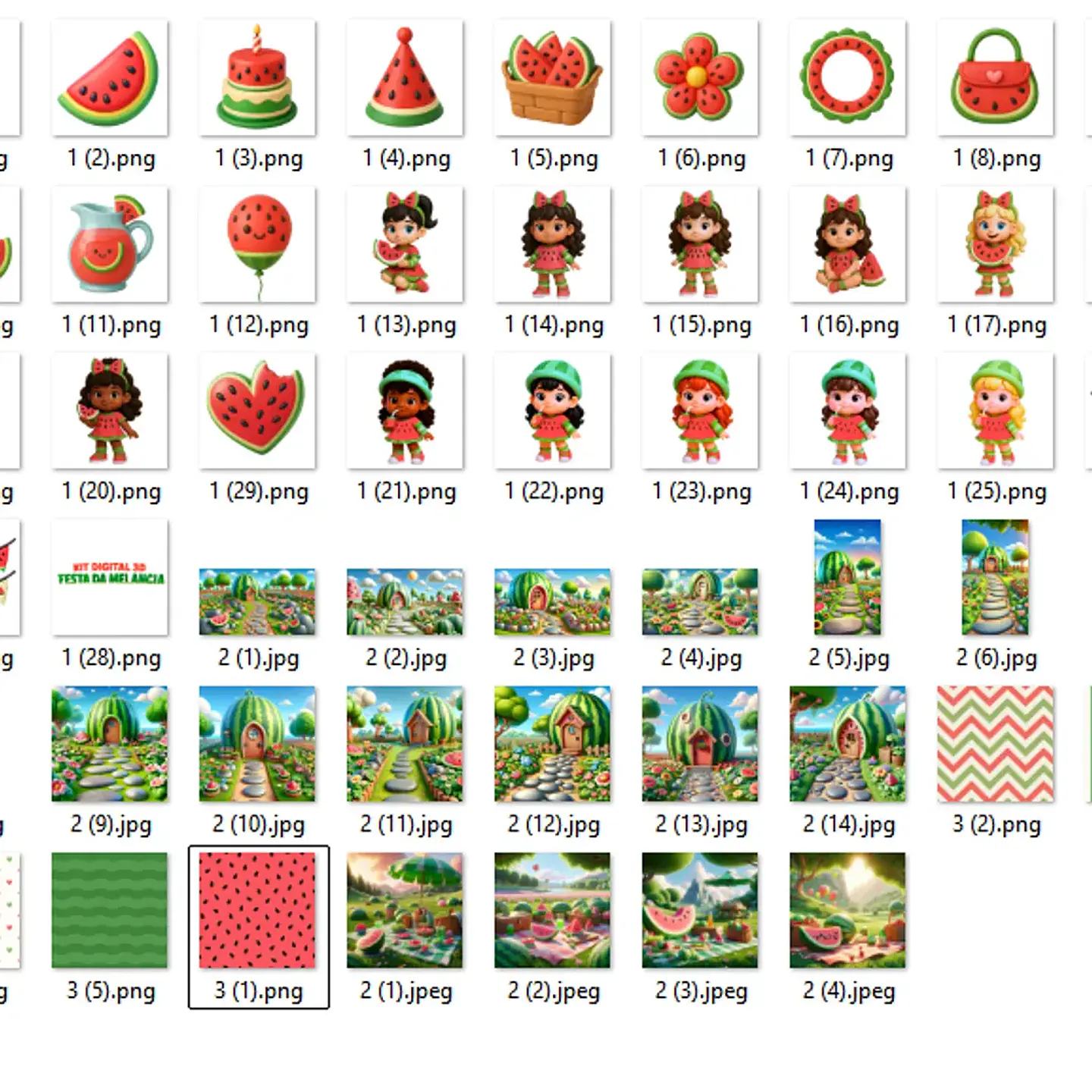 Kit Digital Festa de Melancia 3D - Fanddy 2