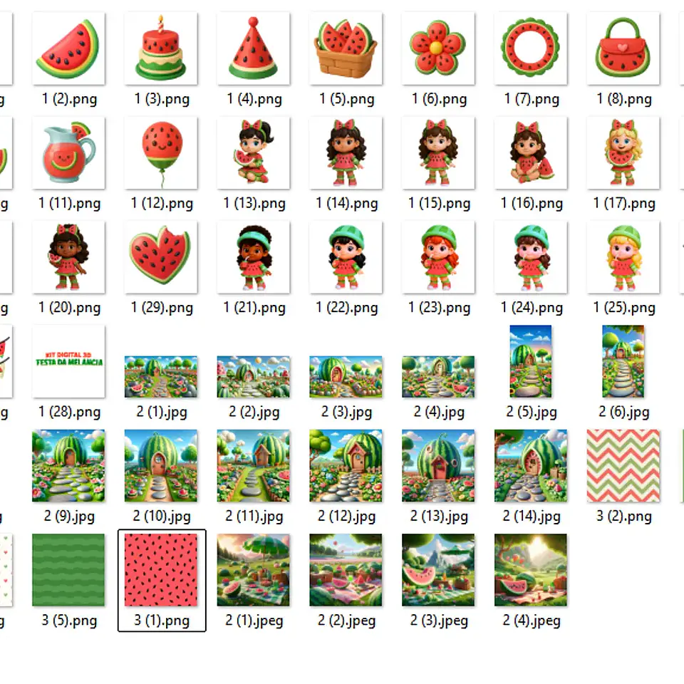 Kit Digital Festa de Melancia 3D - Fanddy 2