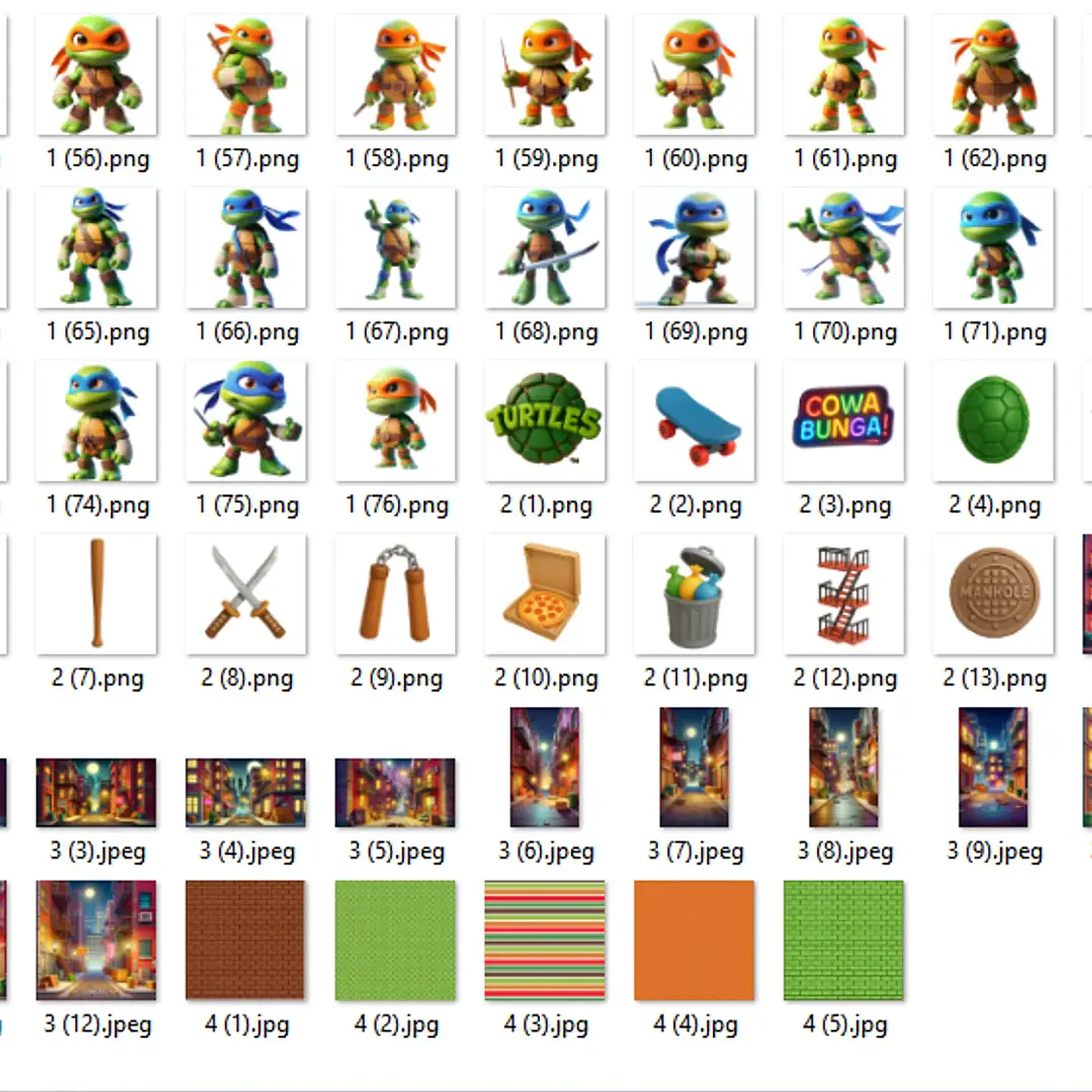 Kit Digital Tartarugas Ninja Cute 3D - Fanddy 2