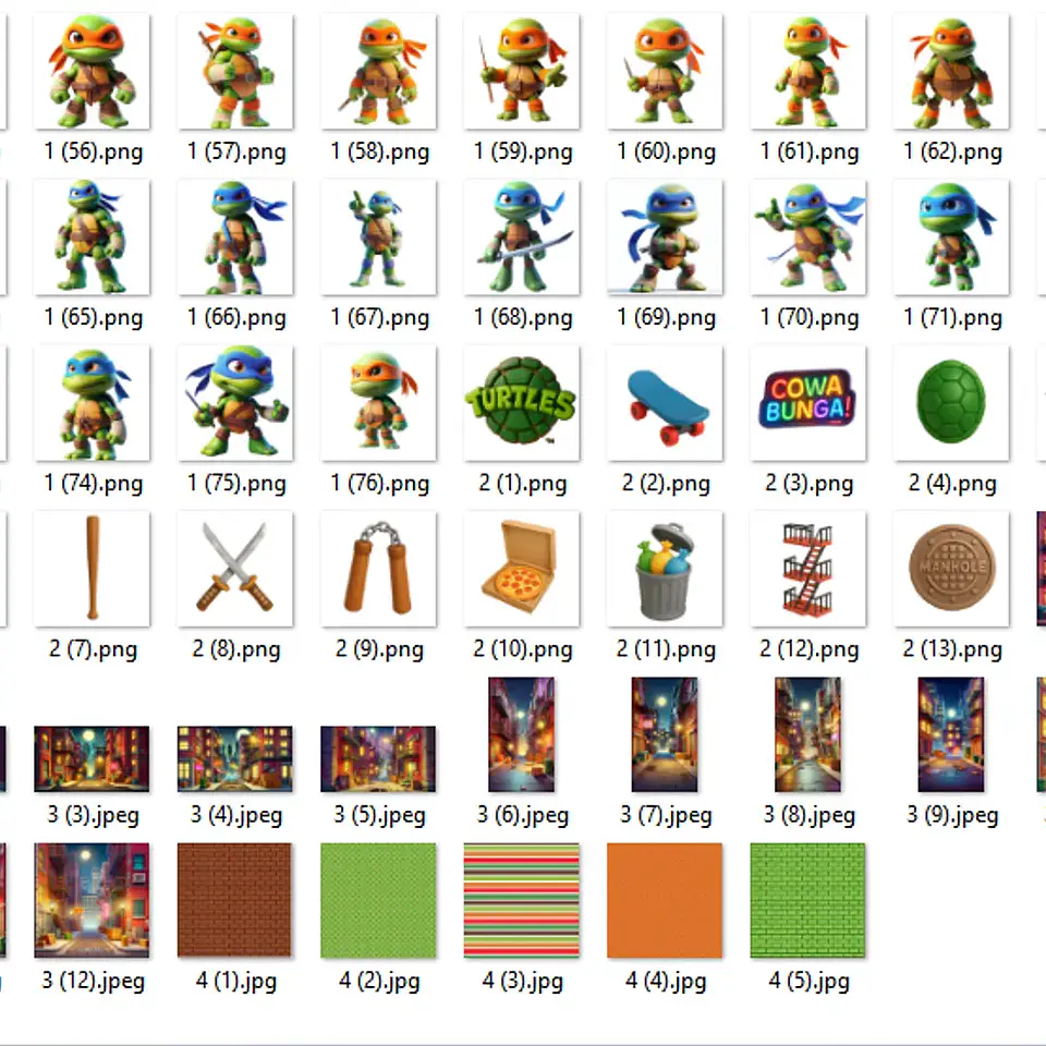 Kit Digital Tartarugas Ninja Cute 3D - Fanddy 2