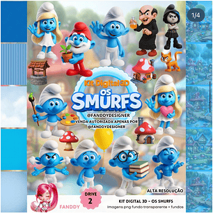 Kit Digital Os Smurfs 3D - Fanddy