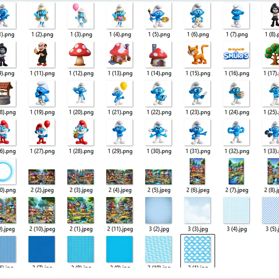 Kit Digital Os Smurfs 3D - Fanddy 2