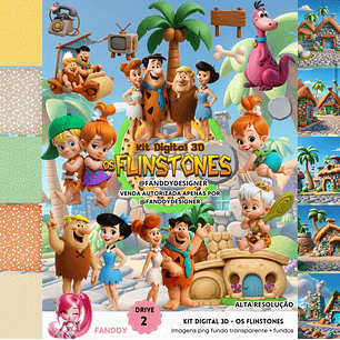 Kit Digital Os Flinstones 3D - Fanddy