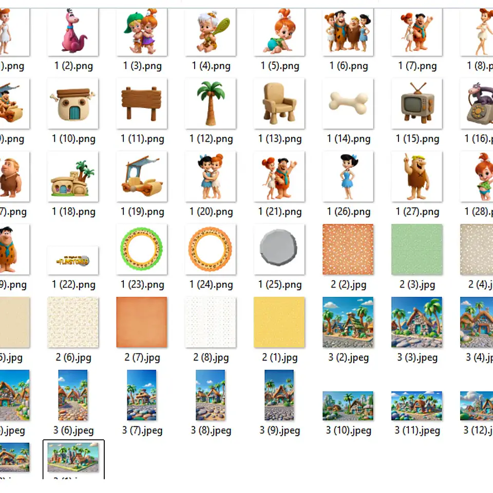 Kit Digital Os Flinstones 3D - Fanddy 2