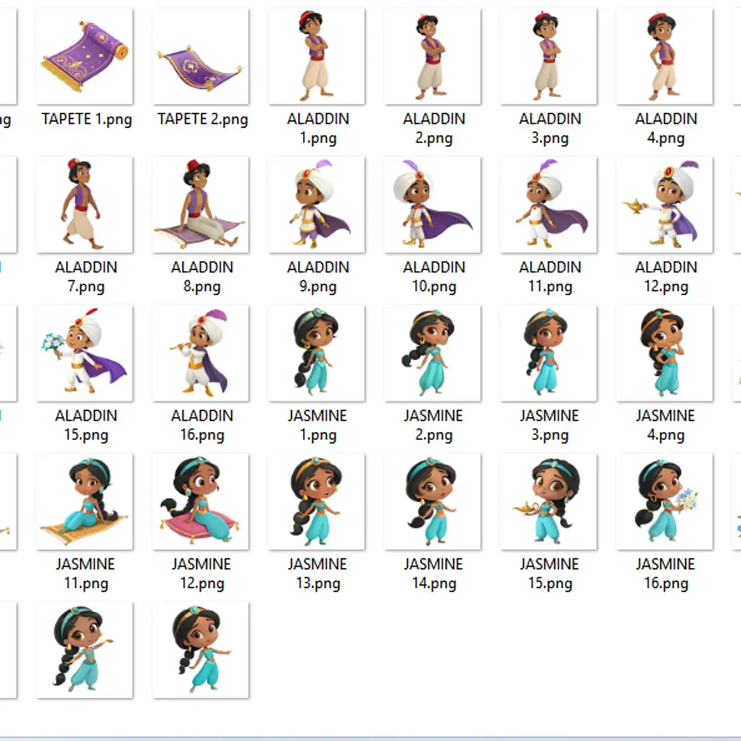 Kit Digital Aladdin e Princesa Jasmine - Que Fofura 3