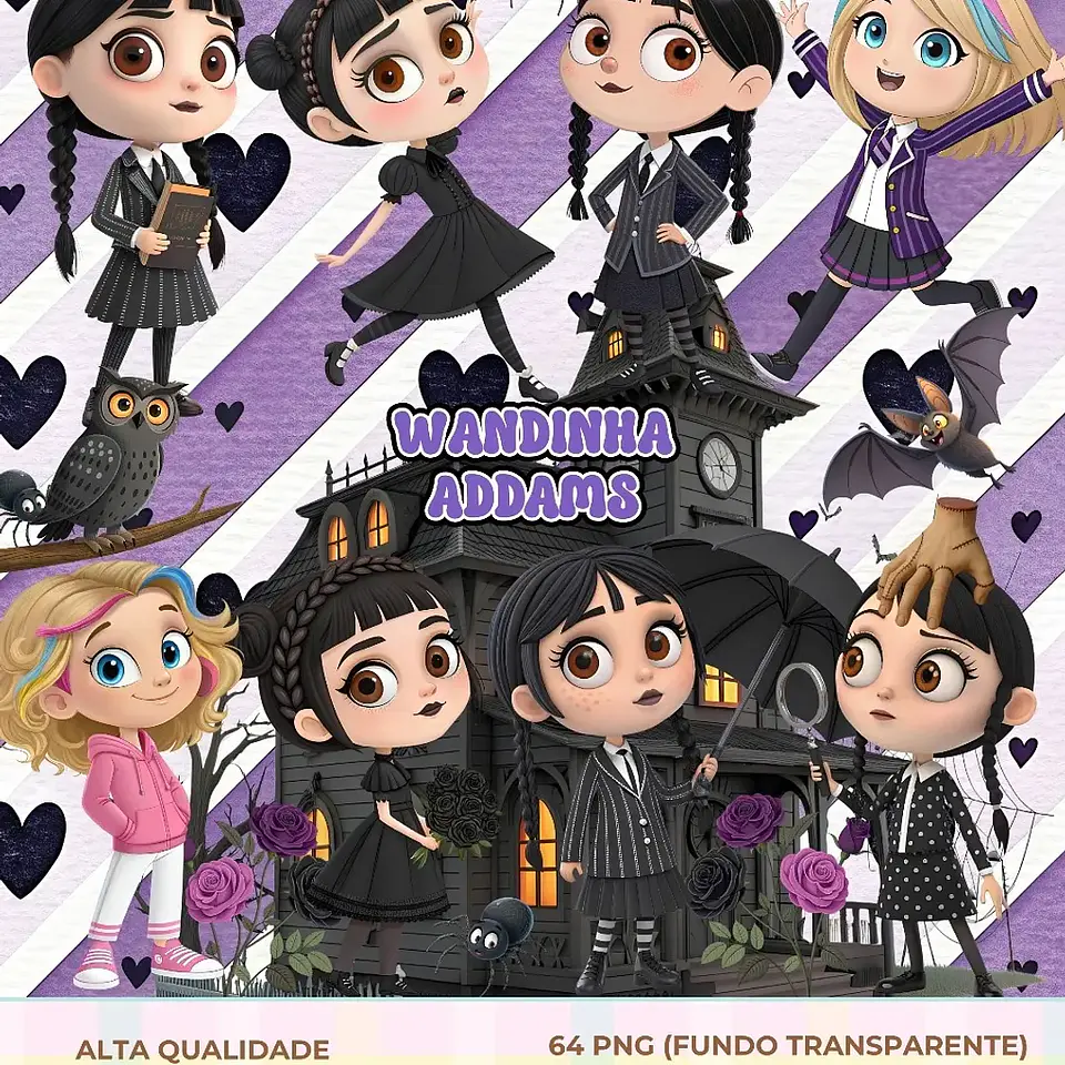 Kit Digital Wandinha Addams - Que Fofura 1