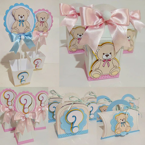 Arquivo de Corte Chá Revelação Rosa e Azul