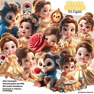 Kit Digital Bela e a Fera Baby - Eternize