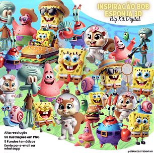 Kit Digital Bob Esponja 3D - Eternize