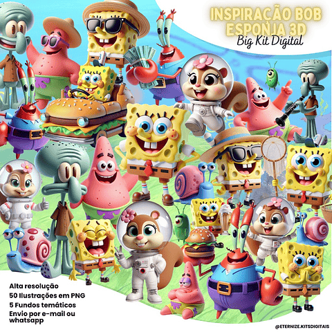 Kit Digital Bob Esponja 3D - Eternize