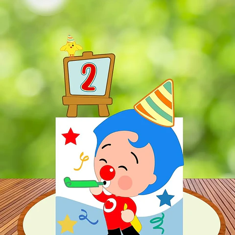 Arquivo topo de bolo palhaço plim plim