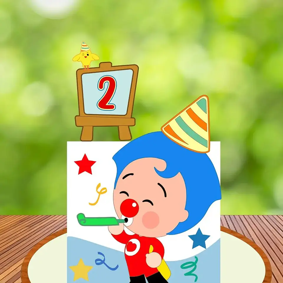 Arquivo topo de bolo palhaço plim plim 1