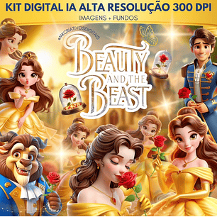 Kit Digital Bela e a Fera 3D - MK