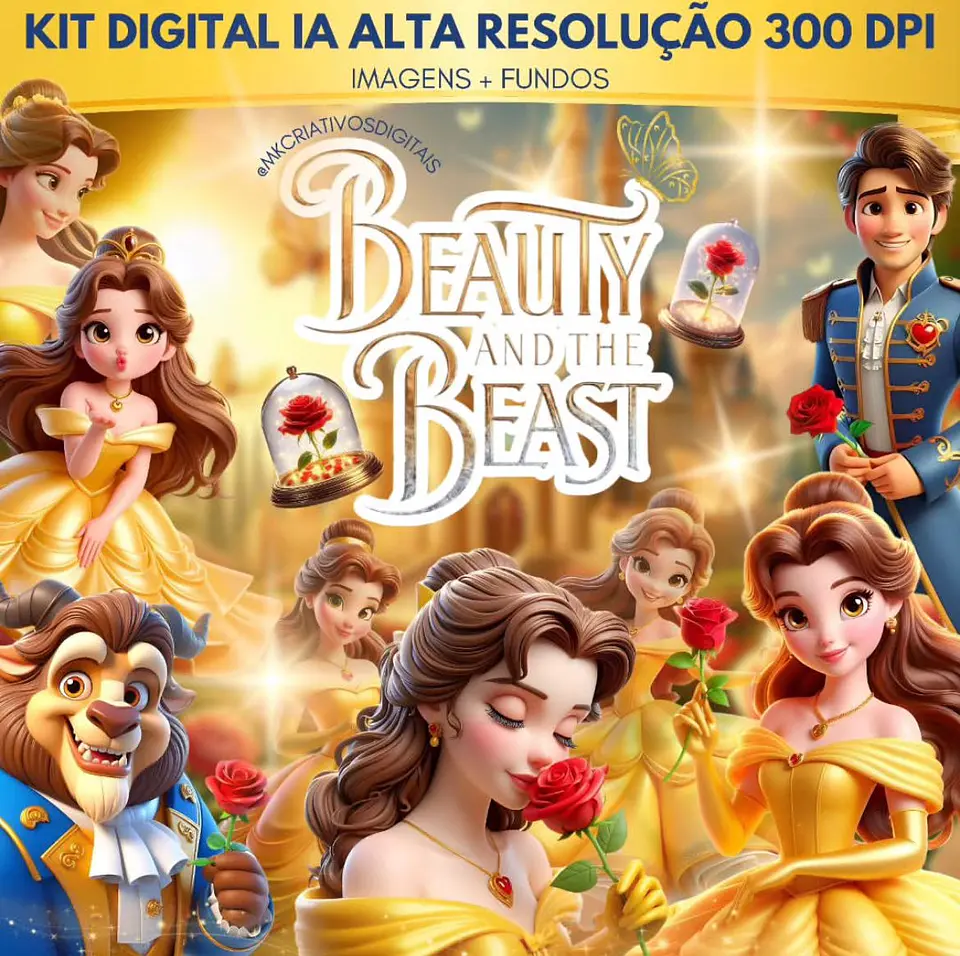 Kit Digital Bela e a Fera 3D - MK 1
