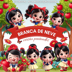 Kit Digital Branca de Neve Versão Penteados - MK