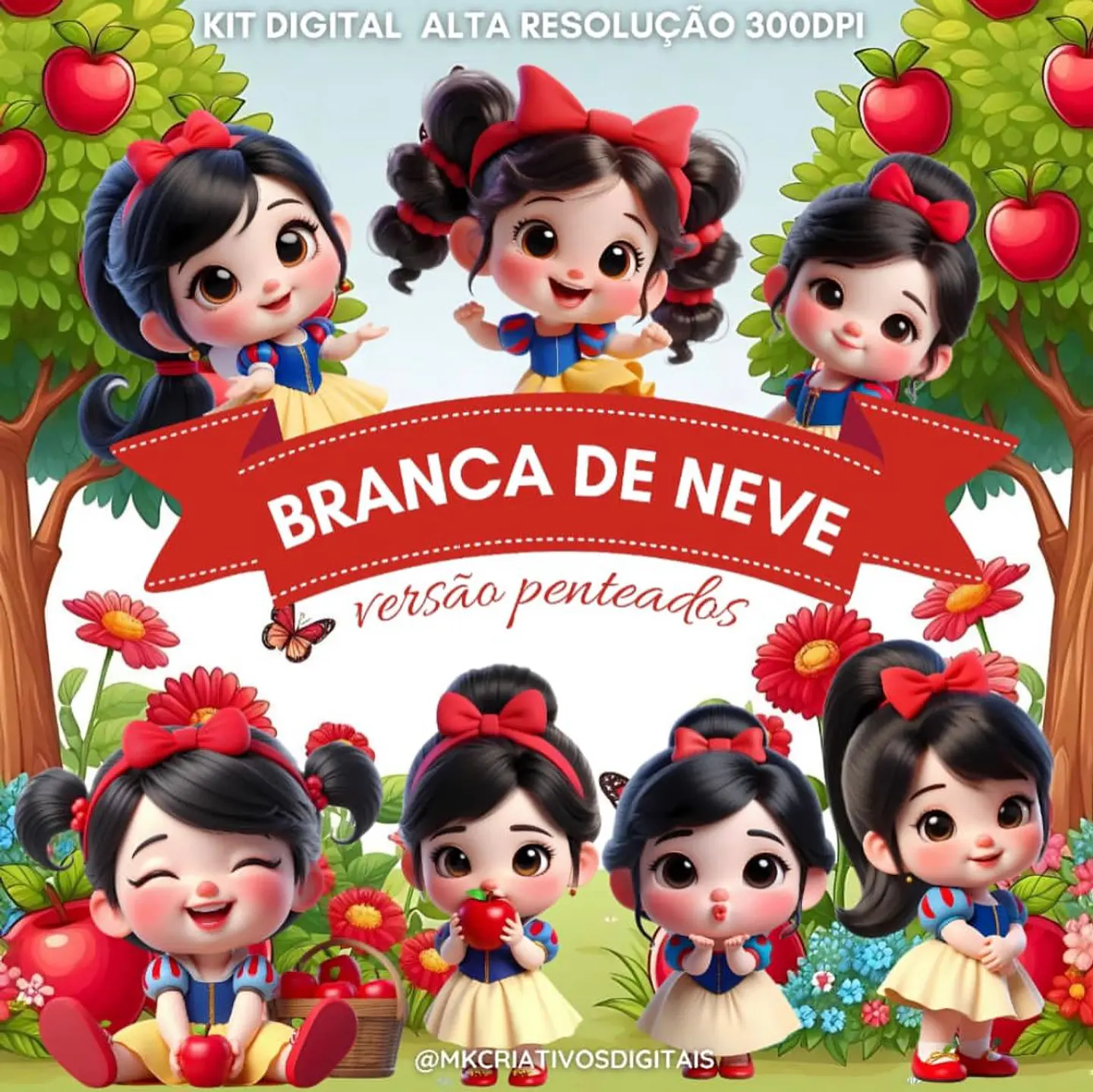 Kit Digital Branca de Neve Versão Penteados - MK 1