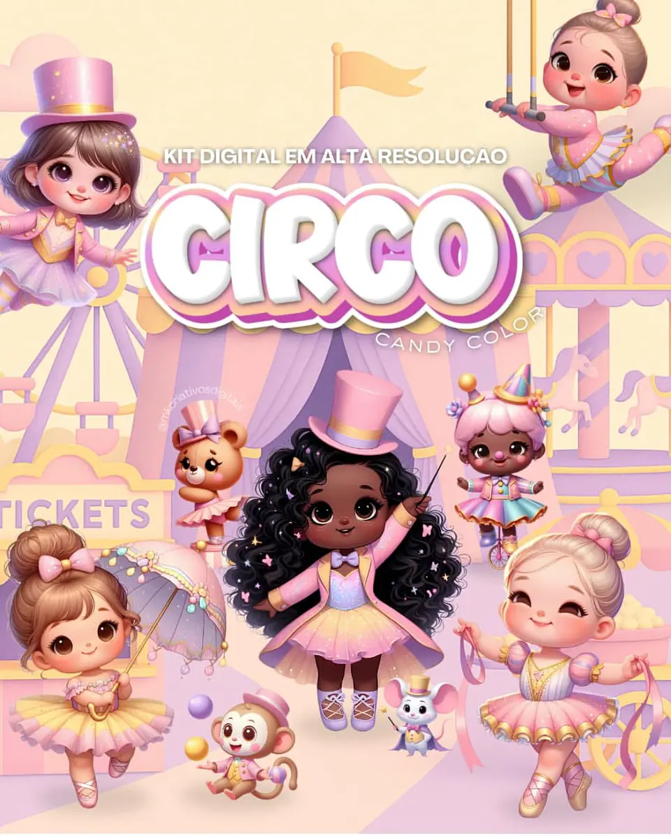 Kit Digital Circo Candy Color - MK 1