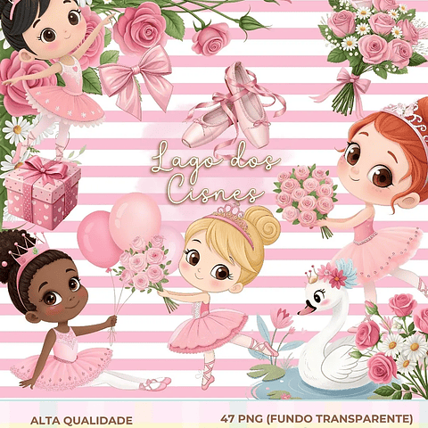 Kit Digital Lago dos Cisnes - Que Fofura