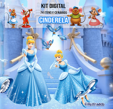Kit Digital Cinderela - Ilustradeb