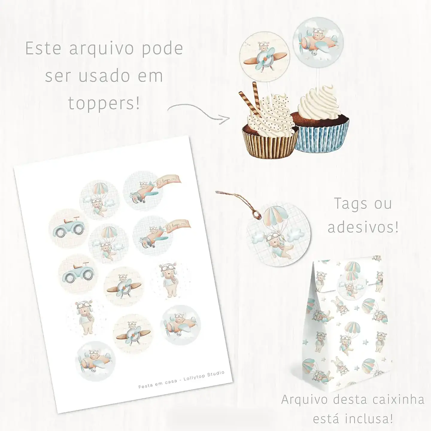 Arquivo de Corte Aviador O Tempo Voa - Lolly Top 2