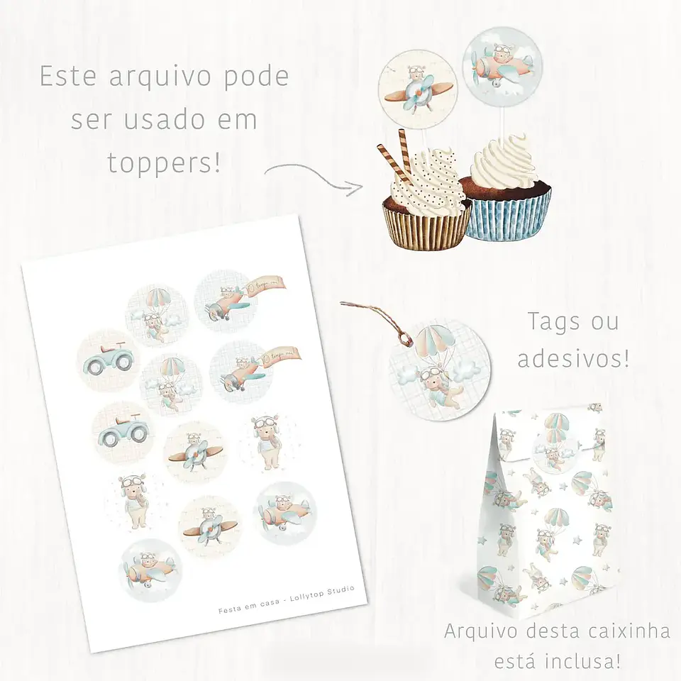 Arquivo de Corte Aviador O Tempo Voa - Lolly Top 2