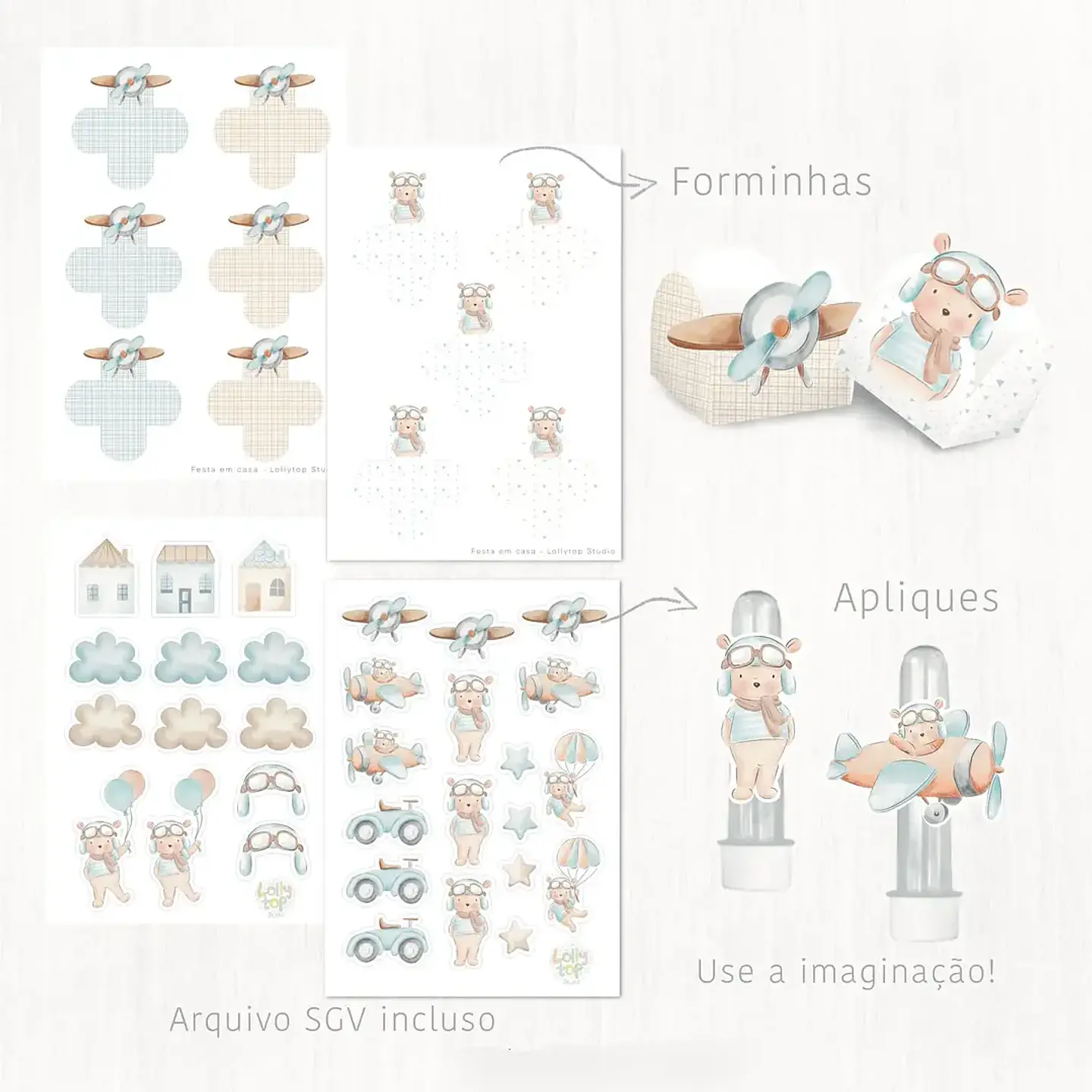 Arquivo de Corte Aviador O Tempo Voa - Lolly Top 7