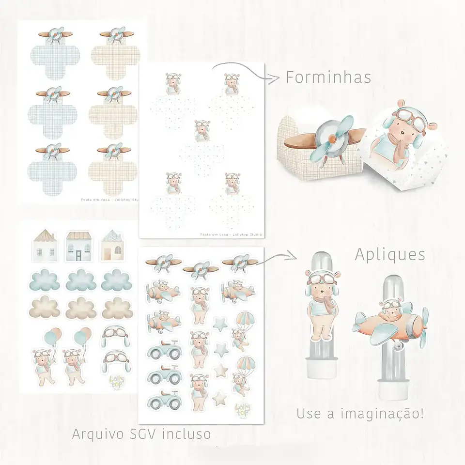 Arquivo de Corte Aviador O Tempo Voa - Lolly Top 7