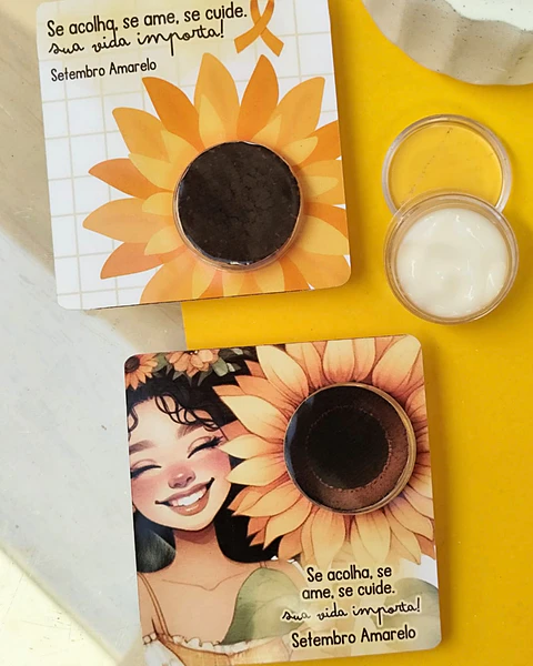 Arquivo Setembro Amarelo Cards Potinho de Hidratante - Loopinha
