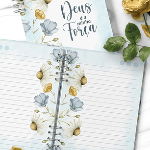 Arquivo Caderno Pautado Flores do Campo Azul - Bicho Papel
