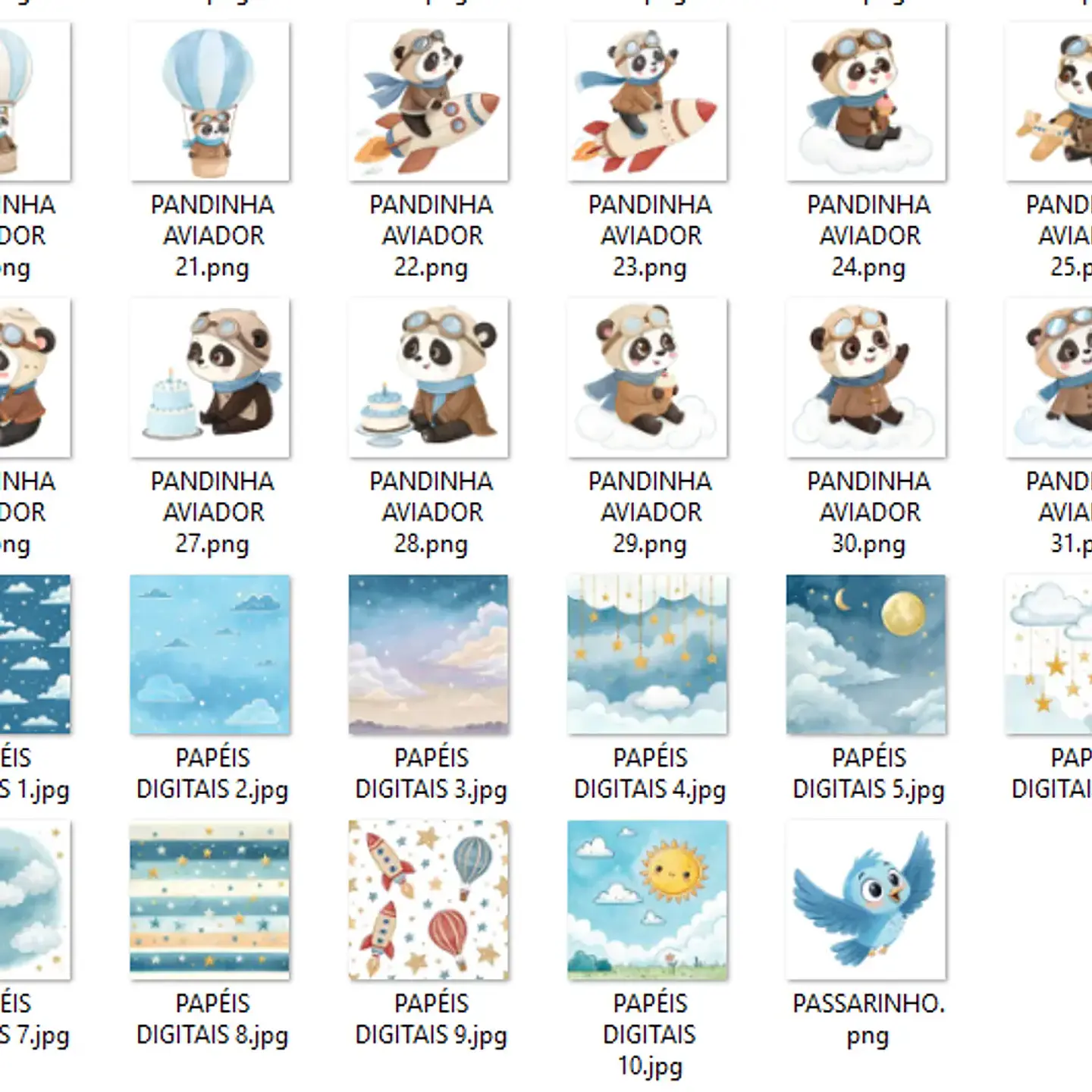 Kit Digital Pandinha Aviador - Que Fofura 3