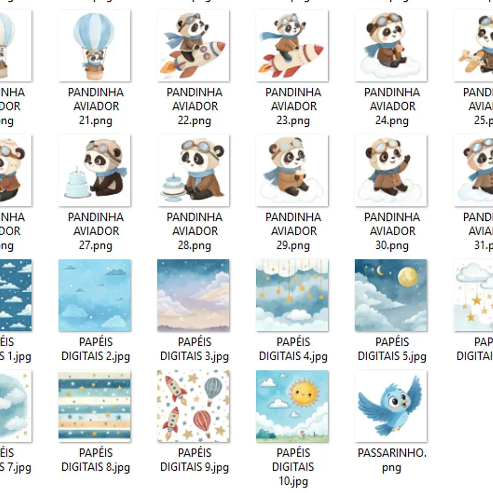 Kit Digital Pandinha Aviador - Que Fofura 3