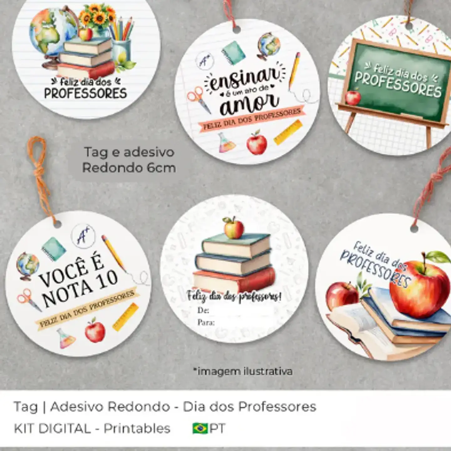 Arquivo Professores Tag Redonda 6cm - Ballon 1