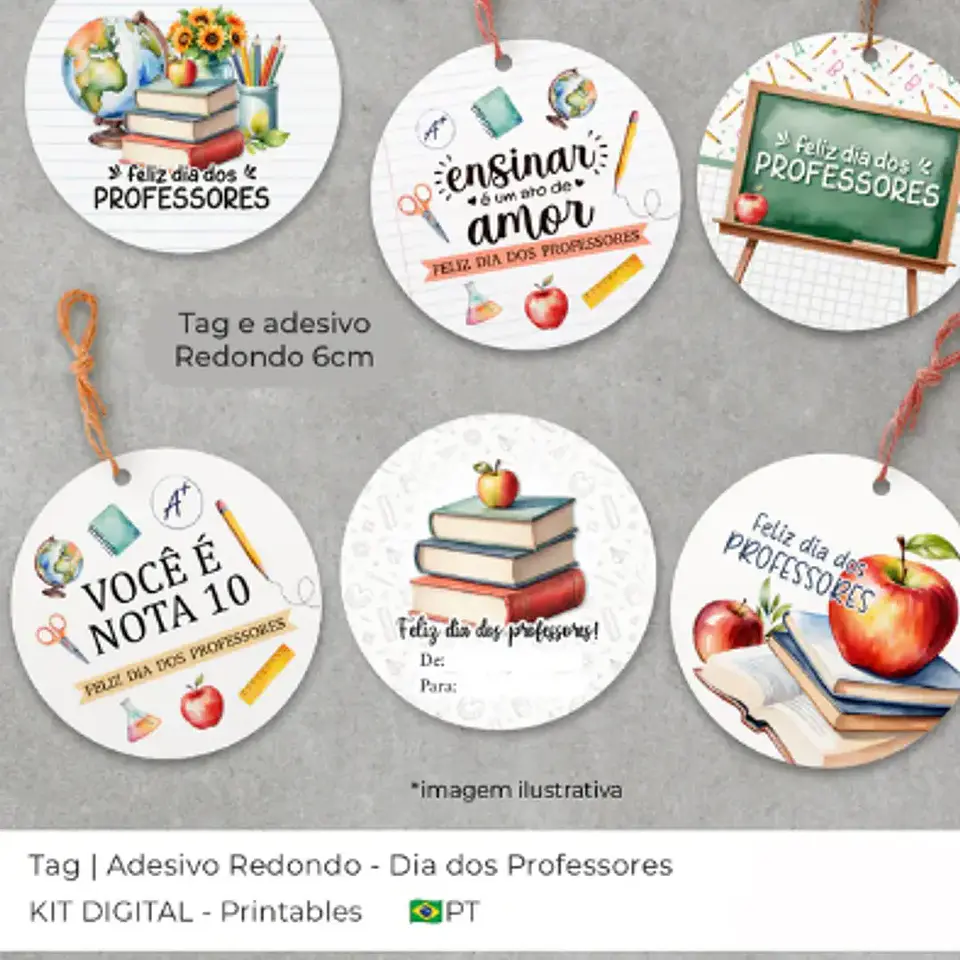 Arquivo Professores Tag Redonda 6cm - Ballon 1