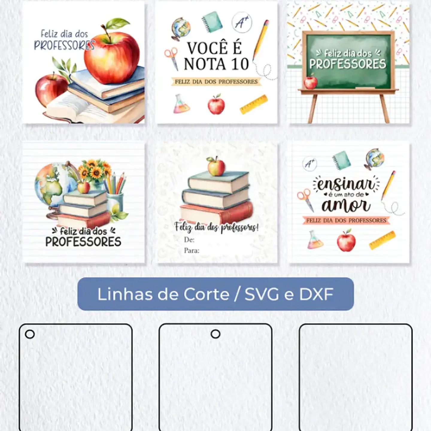 Arquivo Professores Tag Quadrada 6cm - Ballon 2