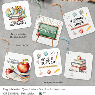 Arquivo Professores Tag Quadrada 6cm - Ballon