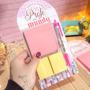 Arquivo Professores Card com Post It e Caneta - Letterinhas