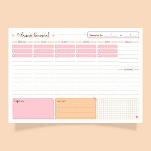 Arquivo Kit Organizadores Diário, Semanal e Mensal - Telma Contel