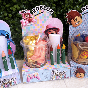 Arquivo Dia das Crianças Cenário Copo Bolha + Colorir - Ovelin