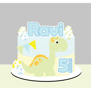 Arquivo Topo de Bolo Dinossauro Cute