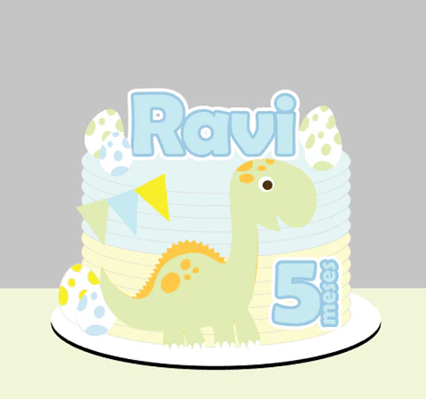 Arquivo Topo de Bolo Dinossauro Cute