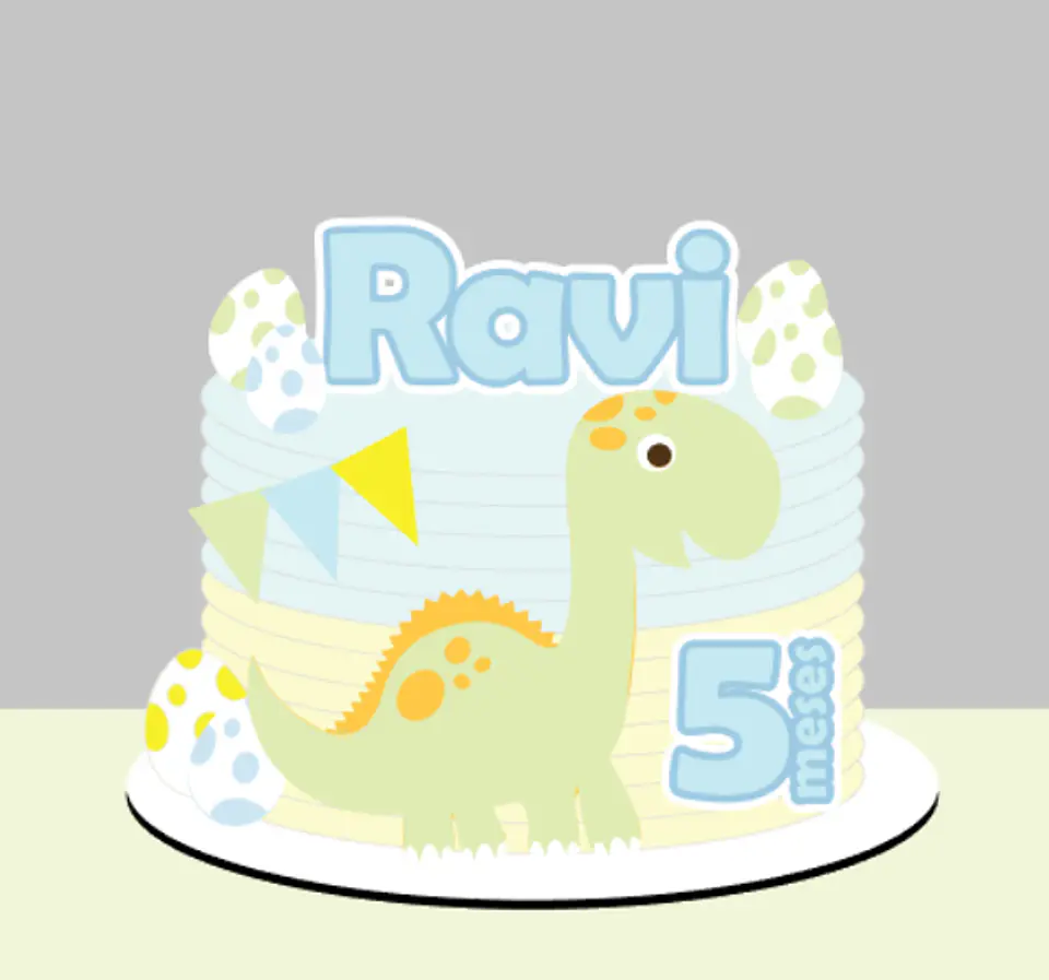 Arquivo Topo de Bolo Dinossauro Cute 1