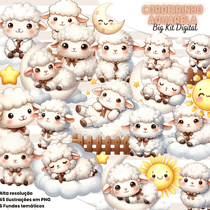 Kit Digital Cordeirinho Aquarela - Eternize