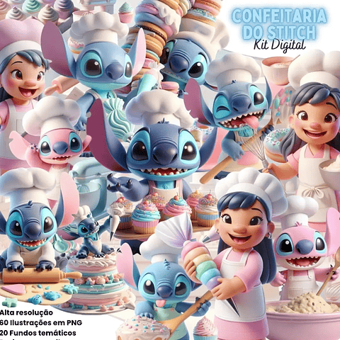 Kit Digital Confeitaria do Stitch - Eternize