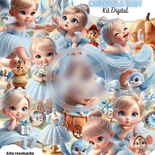 Kit Digital Princesa Cinderela Baby - Eternize